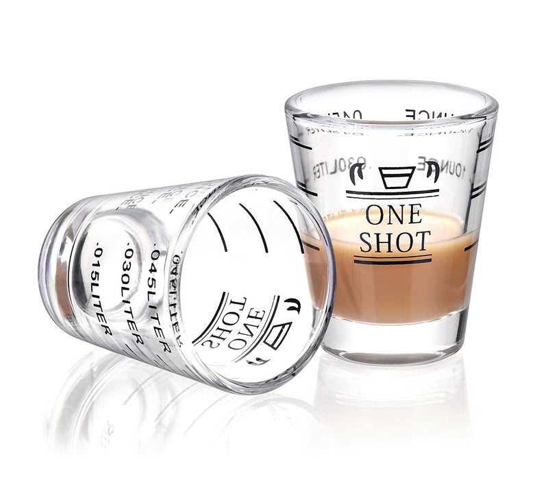 NCnnwovf Shot Glasses Measuring cup Liquid Heavy Glass Wine Glass Espresso Shot Glass 1.5OZ/45ML (2 pack-45ml) - Image 1